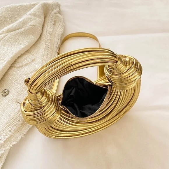 NWT Double Knot Gold Bag - Picture 9 of 10